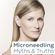 A woman with long blonde hair and a neutral expression faces forward against a light-colored background. The text "Microneedling Myths & Truths" is displayed in large font at the bottom right of the image.